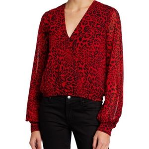 NWT Sanctuary Red Leopard Top size Large